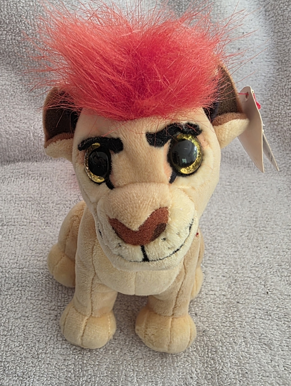 Disney Ty Kion Lion with Bright Red Mane and Gold-Trim Eyes